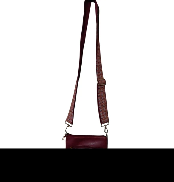 Montana West Crossbody Bag Western Strap Pockets Burgundy - Picture 2 of 11